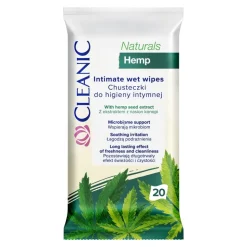 Cleanic Naturals Hemp, chusteczki do higieny intymnej, 20 szt.