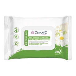 Cleanic, nawilżany papier toaletowy, rumianek, 80 szt.