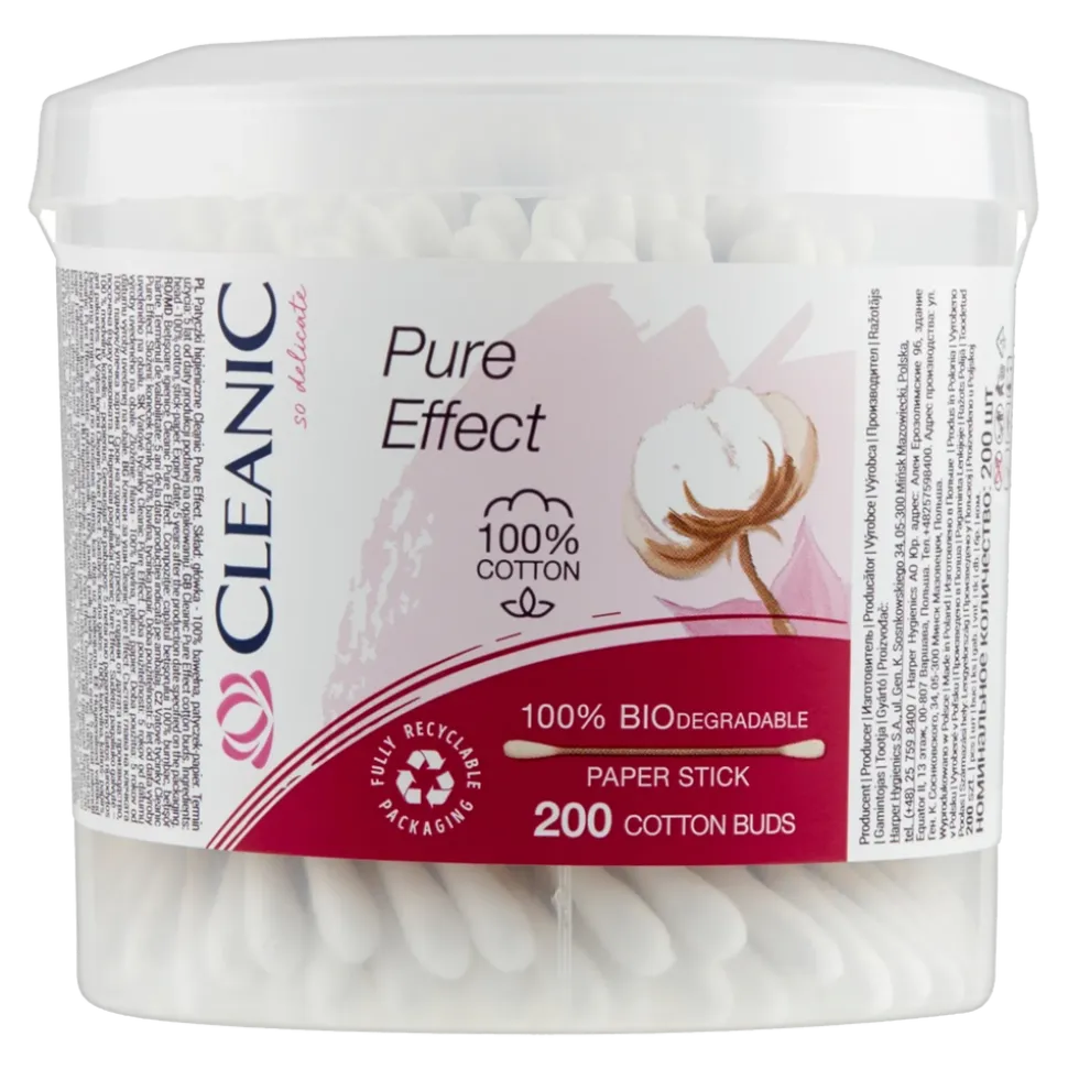 Cleanic Pure Effect, patyczki higieniczne, 200 szt.