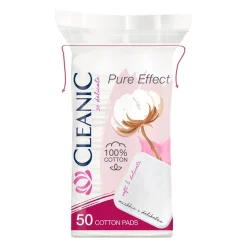 Cleanic, Pure Effect Soft Touch, płatki kosmetyczne kwadratowe, 50 szt.