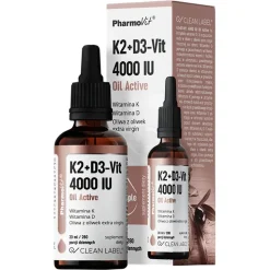 Clean label Pharmovit, K2 + D3-Vit Oil Active, krople, 30 ml
