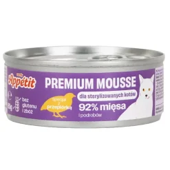 Comfy Appetit Premium Mousse, przepiórka, mokra karma dla sterylizowanych kotów, 85 g