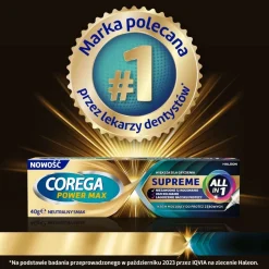 Corega Power Max Supreme All in 1, krem mocujący do protez zębowych, 40 g