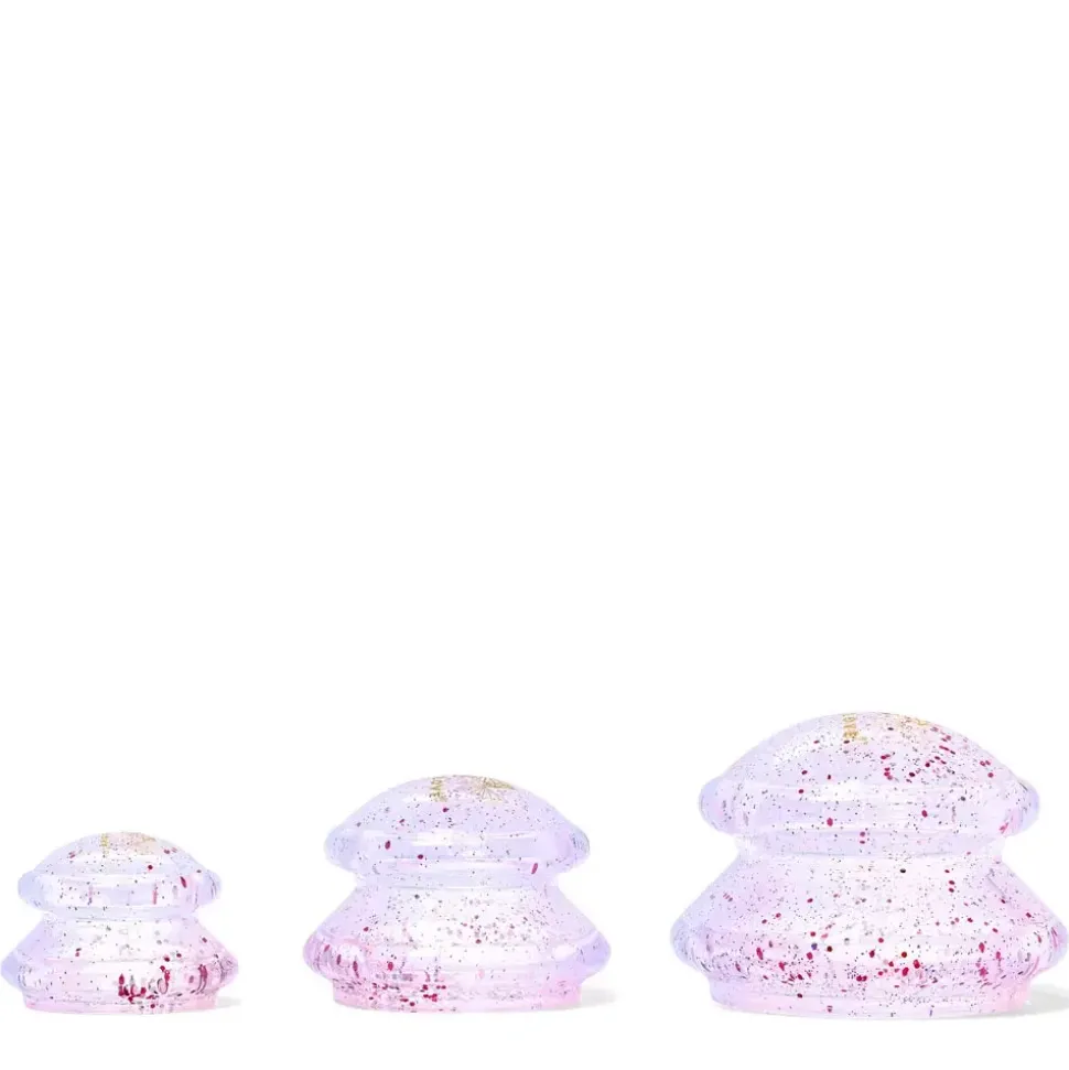 Crystallove, bańki silikonowe do masażu ciała z brokatem, crystal, 3 szt.