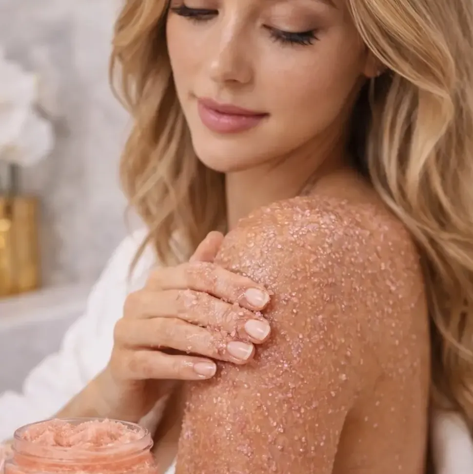Crystallove, peeling do ciała z kwarcem różowym, 200 g