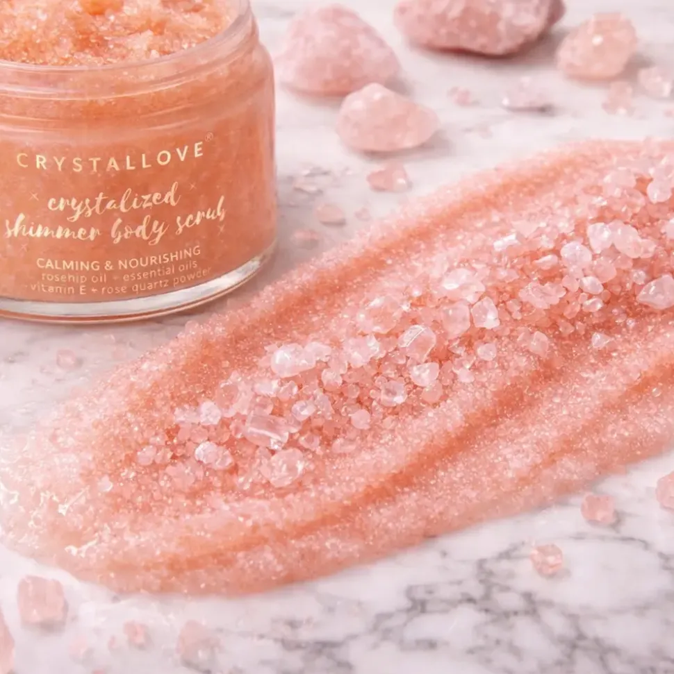 Crystallove, peeling do ciała z kwarcem różowym, 200 g