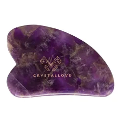 Crystallove, płytka do masażu twarzy gua sha z ametystu, 1 szt.
