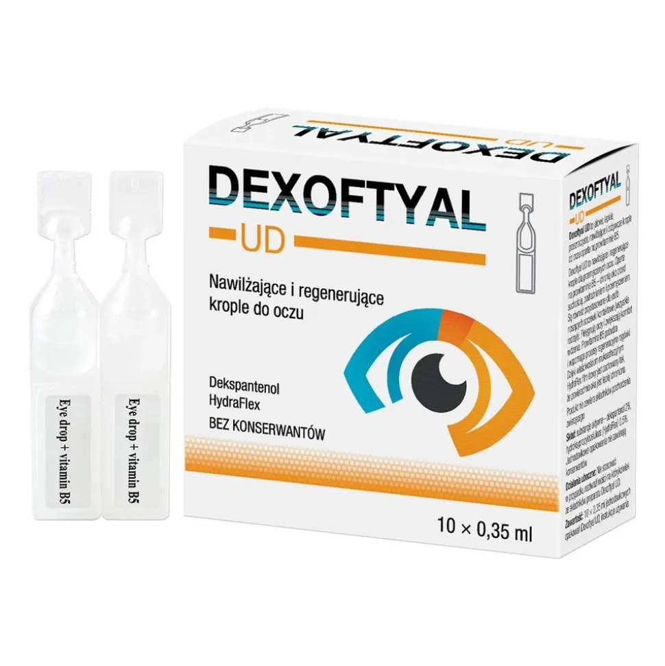 Dexoftyal UD, krople do oczu, 0,35 ml, 10 pojemników jednodawkowych.