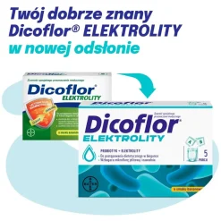 Dicoflor Elektrolity, saszetki z proszkiem, 5 szt. + 5 szt.