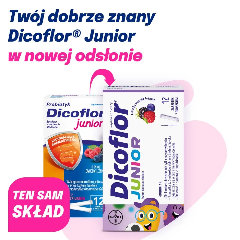 Dicoflor Junior, proszek w saszetkach, 12 szt.