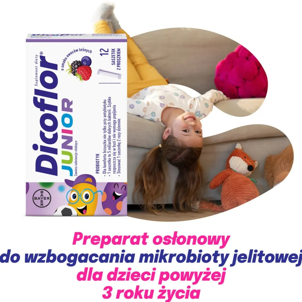 Dicoflor Junior, proszek w saszetkach, 12 szt.