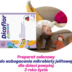 Dicoflor Junior, saszetki z proszkiem, smak owoce leśne, 20 szt.