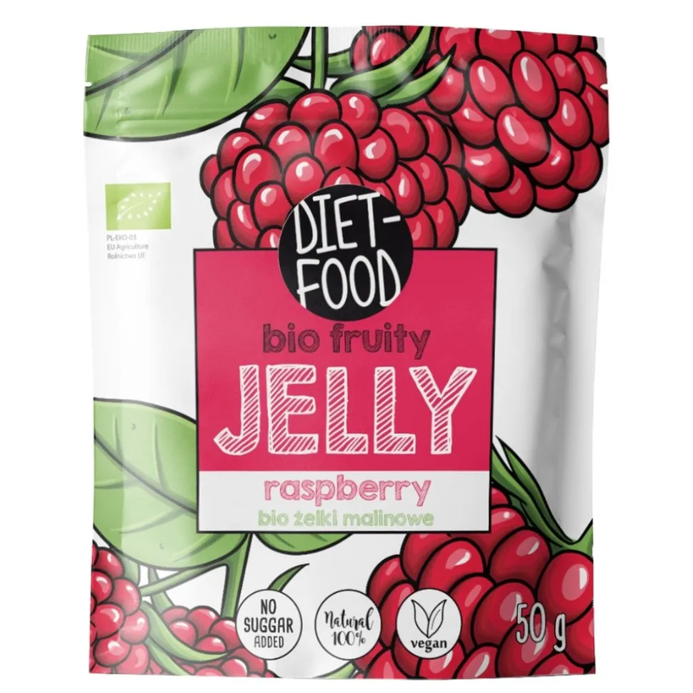 Diet-Food, Bio Żelki Owocowe Malina, 50 g