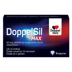 DoppelSil Max, 50 mg, tabletki do rozgryzania i żucia, 4 szt.
