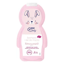 DOZ Daily, szampon i żel do mycia 2w1, różowy puszek, 350 ml
