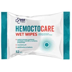 DOZ Med Hemoctocare Wet Wipes, chusteczki nawilżane do pielęgnacji okolic odbytu, 52 szt.