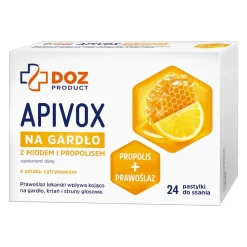 DOZ PRODUCT Apivox na gardło z miodem i propolisem, pastylki do ssania, 24 szt.