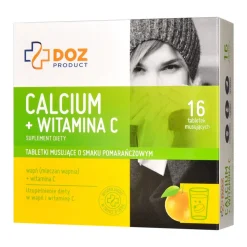 DOZ PRODUCT Calcium + witamina C, tabletki musujące o smaku pomarańczowym, 16 szt.