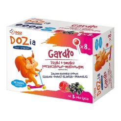 DOZ Product Gardło, lizaki, smak porzeczkowo-malinowy, 8 szt.