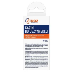 DOZ Product gaziki do dezynfekcji nasączone alkoholem izopropylowym, 10 szt.