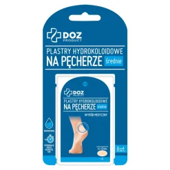 DOZ Product, plastry hydrokoloidowe na pęcherze, średnie, 8 szt.