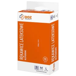 DOZ PRODUCT Rękawice lateksowe, bezpudrowe, rozmiar S, 10 szt.