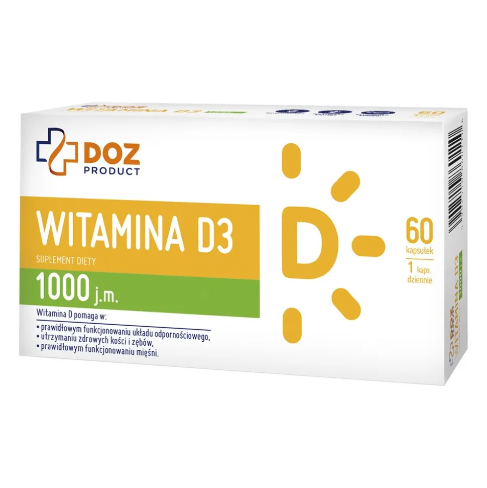DOZ PRODUCT Witamina D3 1000 j.m., kapsułki, 60 szt.