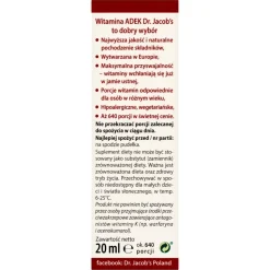 Dr Jacob's Medical, Witamina ADEK, krople, 20 ml