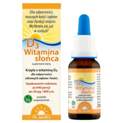Dr Jacob's Medical, Witamina Słońca D3, krople, 20 ml