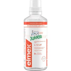 Elmex Junior, płyn do płukania jamy ustnej z aminofluorkiem, dla dzieci w wieku 6-12 lat, 400 ml