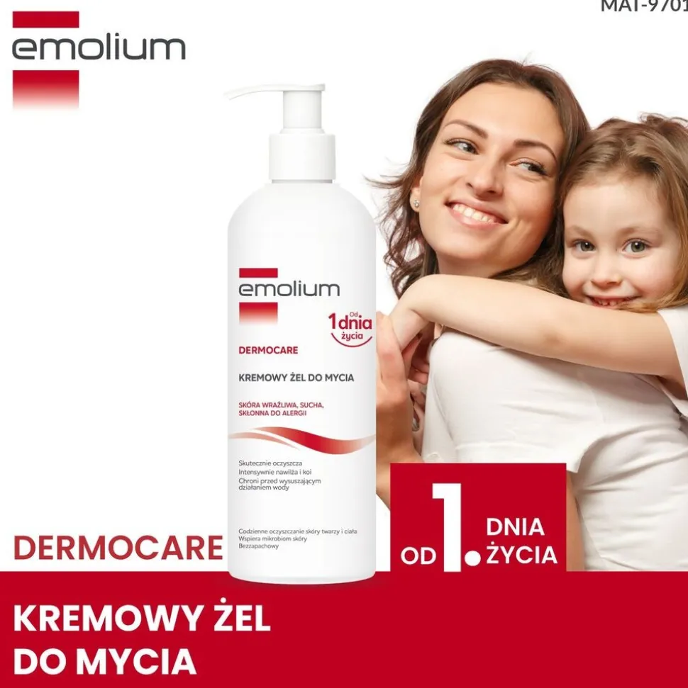 Emolium Dermocare, kremowy żel do mycia, 400 ml