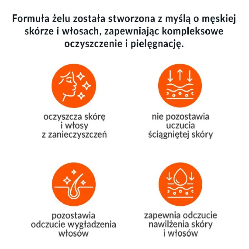 Enilome Men, żel pod prysznic 3w1, 200 ml