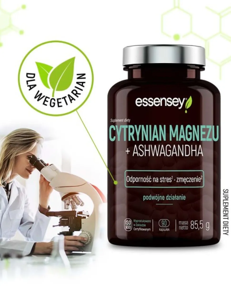 Essensey Cytrynian Magnezu + Ashwagandha, kapsułki, 90 szt.