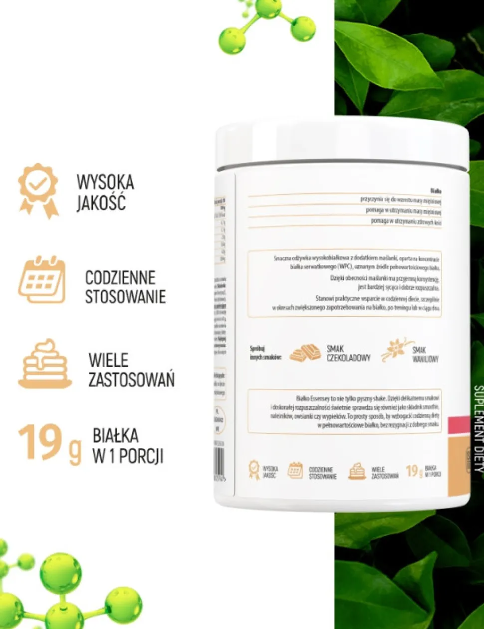 Essensey Whey Protein Premium, proszek, smak truskawkowy, 300 g