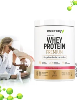 Essensey Whey Protein Premium, proszek, smak truskawkowy, 300 g