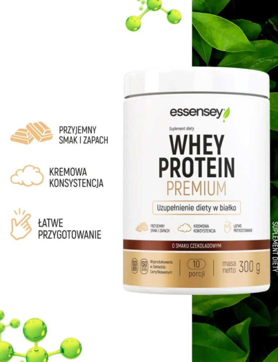 Essensey Whey Protein Premium, proszek, smak czekoladowy, 300 g