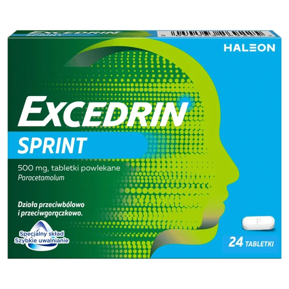 Excedrin Sprint, 500 mg, tabletki powlekane, 24 szt.