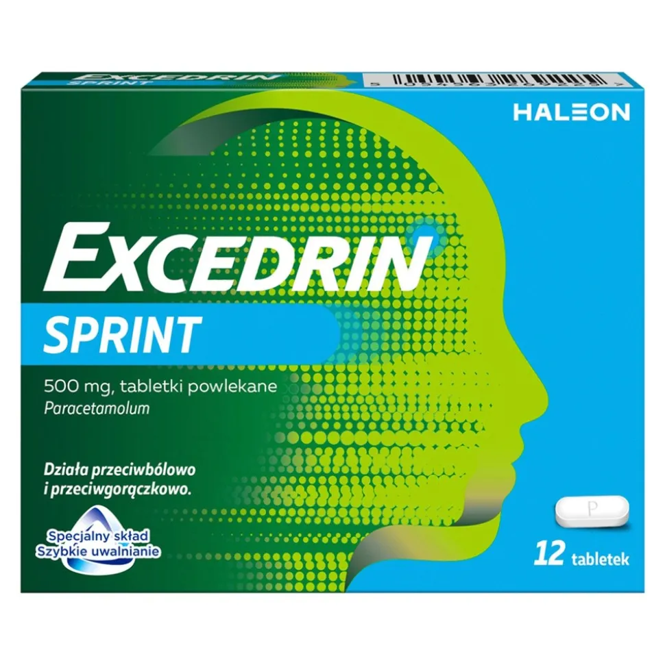 Excedrin Sprint, 500 mg, tabletki powlekane, 12 szt.