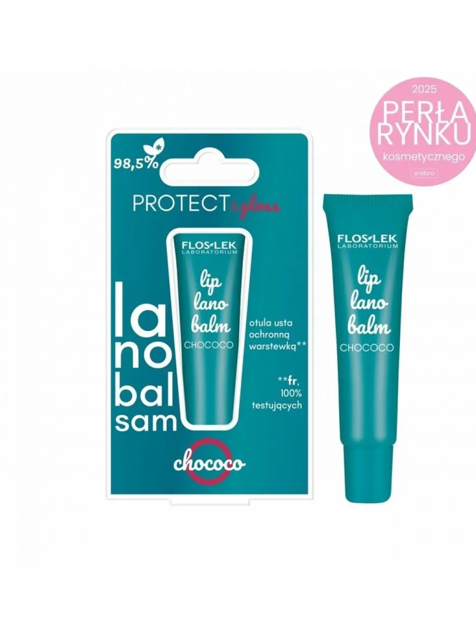 Flos-Lek Lip Care, lanobalsam do ust, chococo, 12 g