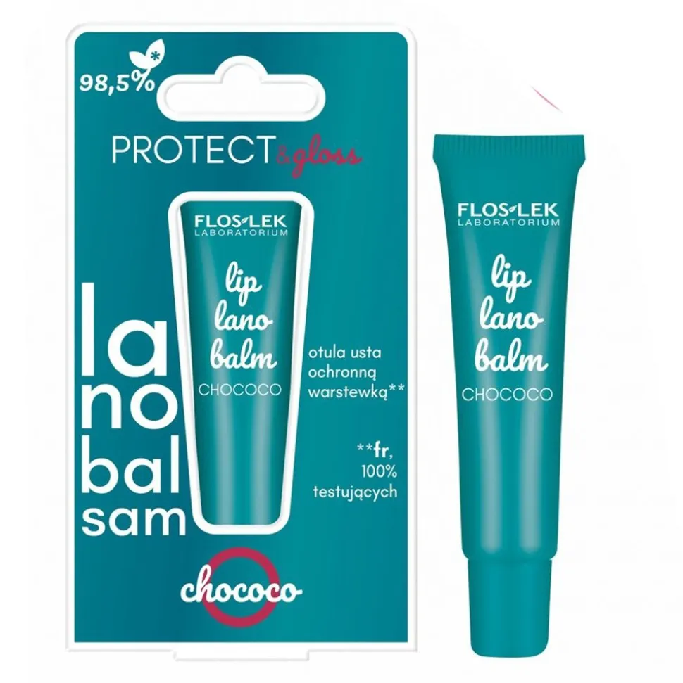 Flos-Lek Lip Care, lanobalsam do ust, chococo, 12 g