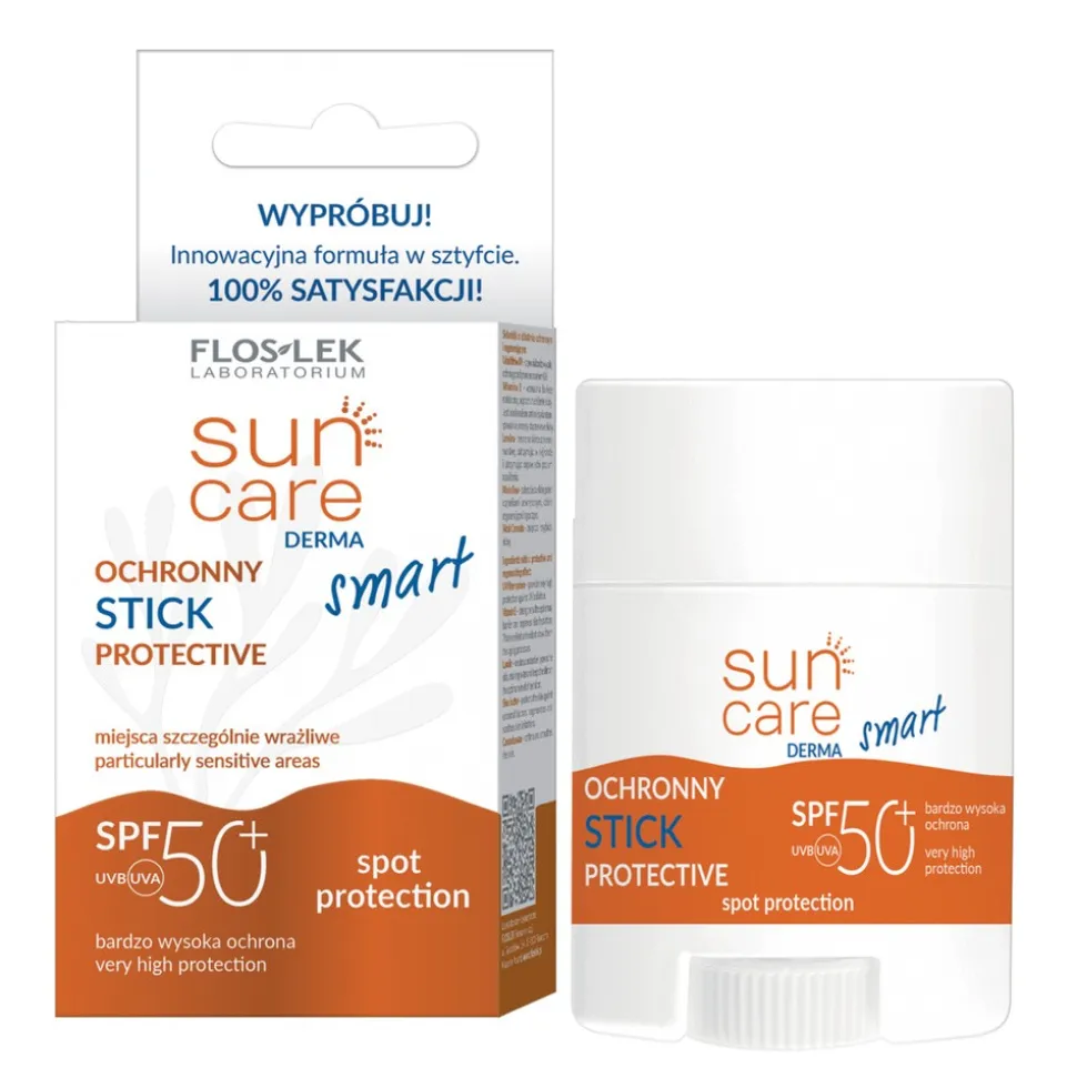 Flos-Lek Sun Care Derma Smart, sztyft ochronny SPF50+, 20 g