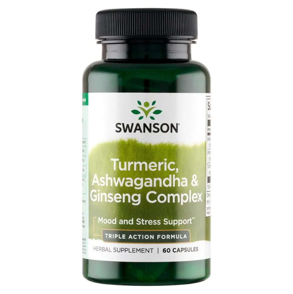 Full Spectrum Turmeric, Ashwagandha & Ginseng complex, kapsułki, 60szt.