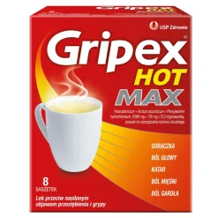 Gripex Hot MAX, proszek do sporządzenia roztworu doustnego, 8 saszetek