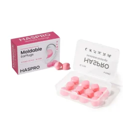 Haspro Moldable, formowane zatyczki do uszu, różowe, 6 par
