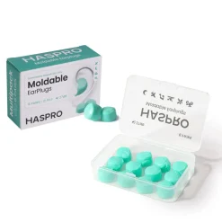 Haspro Moldable, formowane zatyczki do uszu, miętowe, 6 par