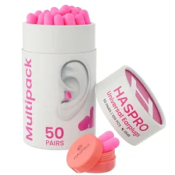 Haspro Tube 50, stopery do uszu, różowe, 50 par