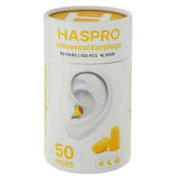 Haspro Tube 50, stopery do uszu, żółte, 50 par