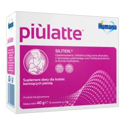 Humana Piulatte, proszek dla kobiet karmiących piersią, saszetki, 8 szt.