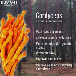 Humavit Cordyceps Maczużnik Chiński + Drożdże Piwowarskie, tabletki, 150 szt.