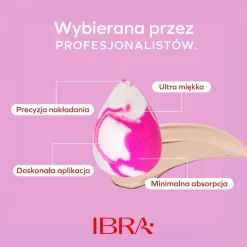 Ibra Makeup Blender Sponge, gąbeczki do makijażu, czerwone, 3 szt.